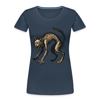 Magische Hexenkatze Entsetzliche Horror Katze - Frauen Premium Bio T-Shirt - Navy - Vorne - Mia (176cm)