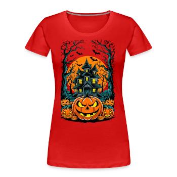Spooky Haunted House Spooky Haunted Villa - Women's Premium Organic T-Shirt - navy - Front - Mia (176cm)