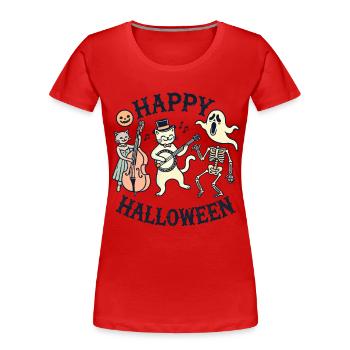 Merry Holiday Cat Funny Cats Party - Women's Premium Organic T-Shirt - navy - Front - Mia (176cm)