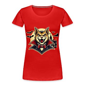 Vampire Cat Loving Cat Owner Halloween - Women's Premium Organic T-Shirt - navy - Front - Mia (176cm)