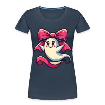 Cute Halloween Ghost Geiser Daughter - Women's Premium Organic T-Shirt - navy - Front - Mia (176cm)