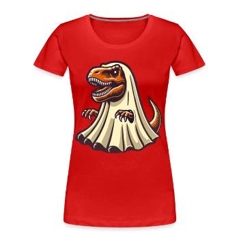 Mignon Dinosaure Fantôme Drôle T-Rex - T-shirt bio Premium Femme - bleu marine - Devant - Mia (176cm)