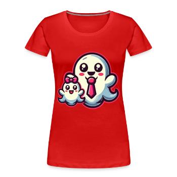 dad ghost father with child funny halloween - Women's Premium Organic T-Shirt - navy - Front - Mia (176cm)