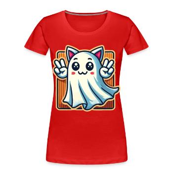 Cat Ears Ghost Kemonomimi Girl Costume Idea - Women's Premium Organic T-Shirt - navy - Front - Mia (176cm)