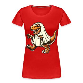 Cute Dinosaur Ghost Funny T-Rex - Women's Premium Organic T-Shirt - navy - Front - Mia (176cm)