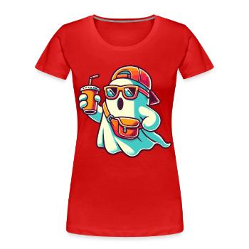 Boo-Jee Gespenst Lustiger Modischer Geist - Frauen Premium Bio T-Shirt - Navy - Vorne - Mia (176cm)