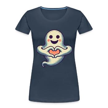My Halloween Boo Cute Love Ghost - Women's Premium Organic T-Shirt - navy - Front - Mia (176cm)