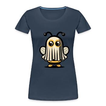 Funny Bee Ghost Cute Ghost Bee - Women's Premium Organic T-Shirt - navy - Front - Mia (176cm)