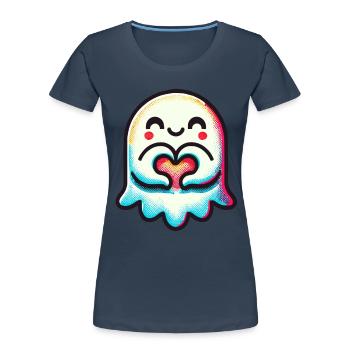 My Halloween Boo Cute Love Ghost - Women's Premium Organic T-Shirt - navy - Front - Mia (176cm)