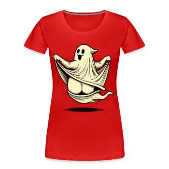 Funny Halloween Ghost Freak Under Sheet - Women's Premium Organic T-Shirt - navy - Front - Mia (176cm)