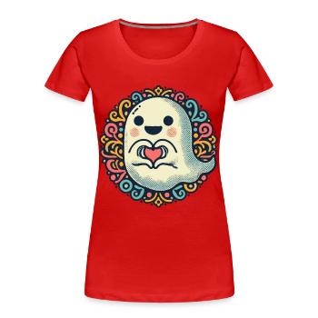 gMy Halloween Boo Niedlicher Liebe Geist Kostüm - Frauen Premium Bio T-Shirt - Navy - Vorne - Mia (176cm)