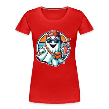 Boo-Jee Gespenst Lustiger Modischer Geist - Frauen Premium Bio T-Shirt - Navy - Vorne - Mia (176cm)