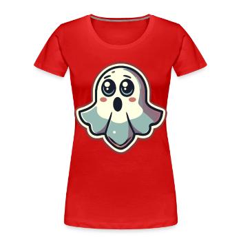 Erschrockenes Gespenst Lustiges Geister Design - Frauen Premium Bio T-Shirt - Navy - Vorne - Mia (176cm)