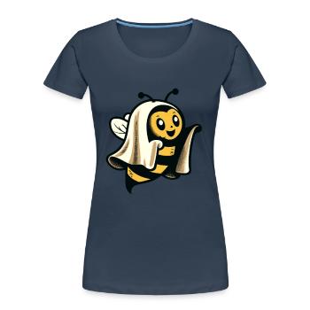 Lustiges Bienen Gespenst Niedliche Geister Biene - Frauen Premium Bio T-Shirt - Navy - Vorne - Mia (176cm)