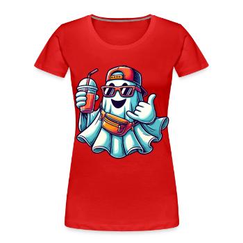 Boo-Jee Gespenst Lustiger Modischer Geist - Frauen Premium Bio T-Shirt - Navy - Vorne - Mia (176cm)