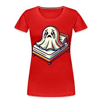 Sad Ghost Funny Ghost Design - Women's Premium Organic T-Shirt - navy - Front - Mia (176cm)