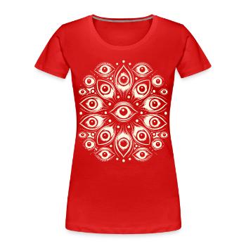 Spooky Ghosts Eyes Dark Halloween Design - Women's Premium Organic T-Shirt - navy - Front - Mia (176cm)