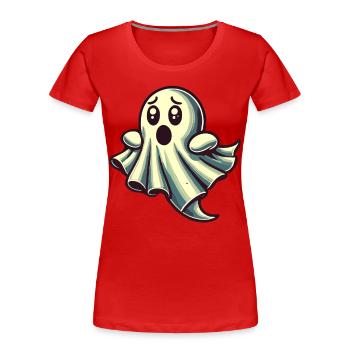 Erschrockenes Gespenst Lustiges Geister Design - Frauen Premium Bio T-Shirt - Navy - Vorne - Mia (176cm)