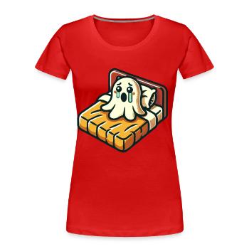Sad Ghost Funny Ghost Design - Women's Premium Organic T-Shirt - navy - Front - Mia (176cm)