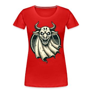 Gruseliges Kuh Gespenst Bull Sheet Kostümidee - Frauen Premium Bio T-Shirt - Navy - Vorne - Mia (176cm)