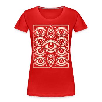 Spooky Ghosts Eyes Dark Halloween Design - Women's Premium Organic T-Shirt - navy - Front - Mia (176cm)
