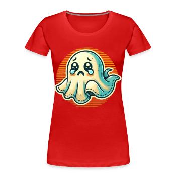 Sad Ghost Funny Ghost Design - Women's Premium Organic T-Shirt - navy - Front - Mia (176cm)