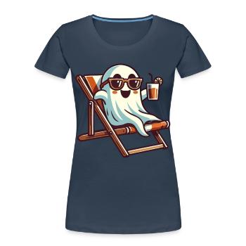 Summer Halloween Spooky Lifestyle Last - Women's Premium Organic T-Shirt - navy - Front - Mia (176cm)