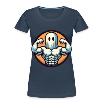 Musculation Ghost Musculation Renforcement musculaire à Halloween - T-shirt bio Premium Femme - bleu marine - Devant - Mia (176cm)
