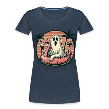 Summer Halloween Spooky Lifestyle Ghosts - Women's Premium Organic T-Shirt - navy - Front - Mia (176cm)