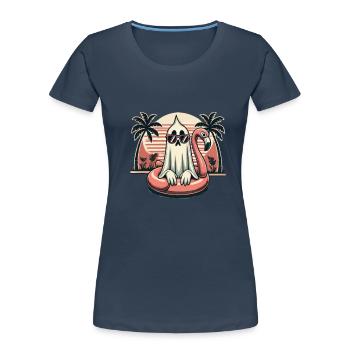 Sommer Halloween lustiger Gespenster Lifestyle - Frauen Premium Bio T-Shirt - Navy - Vorne - Mia (176cm)