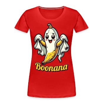 gruseliLustiges Bananen Gespenst Geister Boonana - Frauen Premium Bio T-Shirt - Navy - Vorne - Mia (176cm)