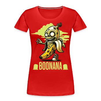 Funny Banana Zombie Zombie Boonana - Women's Premium Organic T-Shirt - navy - Front - Mia (176cm)