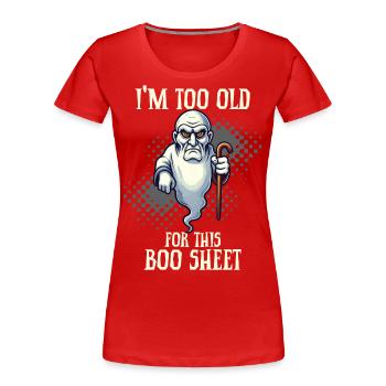 grumpy Boo feuille fantôme drôle dire Design - T-shirt bio Premium Femme - bleu marine - Devant - Mia (176cm)