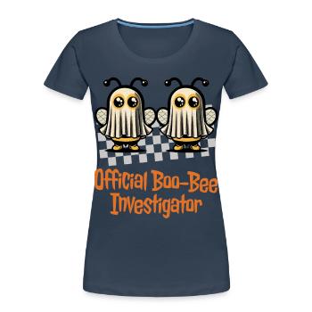 Official Boo Bee Examiner Funny Saying - Women's Premium Organic T-Shirt - navy - Front - Mia (176cm)