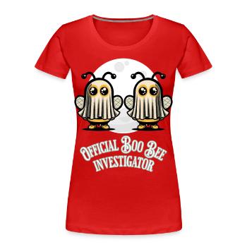 Official Boo Bee Examiner Funny Saying - Women's Premium Organic T-Shirt - navy - Front - Mia (176cm)