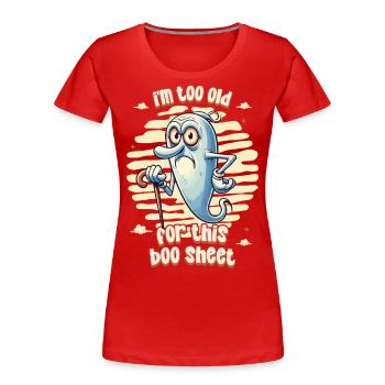 Drôle de dicton Design Grumpy Old Ghost - T-shirt bio Premium Femme - bleu marine - Devant - Mia (176cm)