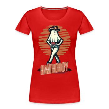 cowboy fille fantôme drôle jeu de mots disant - T-shirt bio Premium Femme - bleu marine - Devant - Mia (176cm)