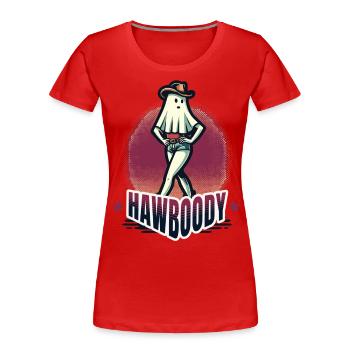 Cowboy Girl Ghost Funny Pun Saying - Women's Premium Organic T-Shirt - navy - Front - Mia (176cm)