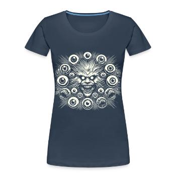 Dark Monster Eyes Creepy Halloween Design - Women's Premium Organic T-Shirt - navy - Front - Mia (176cm)
