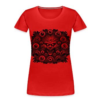 Gloomy Eyes Creepy Halloween Design - Women's Premium Organic T-Shirt - navy - Front - Mia (176cm)