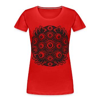 Dark Monster Eyes Creepy Halloween Design - Women's Premium Organic T-Shirt - navy - Front - Mia (176cm)