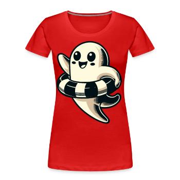 Sommer Halloween Lustiger Retro Vintage Style - Frauen Premium Bio T-Shirt - Navy - Vorne - Mia (176cm)