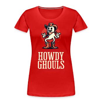 Funny Cowboy Ghost Greeting Ghosts Girls - Women's Premium Organic T-Shirt - navy - Front - Mia (176cm)