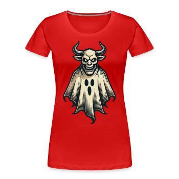 Gruseliges Kuh Gespenst Bull Sheet Kostümidee - Frauen Premium Bio T-Shirt - Navy - Vorne - Mia (176cm)