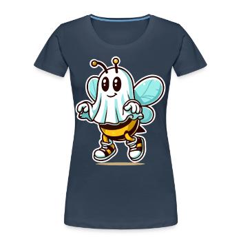 Lustiges Bienen Gespenst Niedliche Geister Biene - Frauen Premium Bio T-Shirt - Navy - Vorne - Mia (176cm)