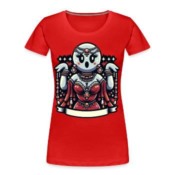 Funny Glamour Ghoul Flashy Halloween - Women's Premium Organic T-Shirt - navy - Front - Mia (176cm)