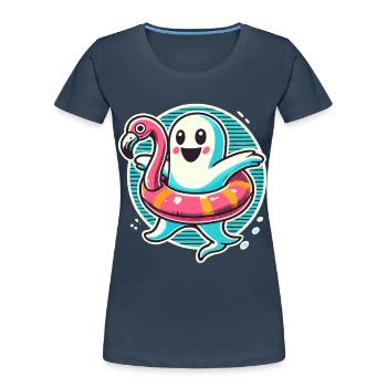 Été Halloween Drôle Mode de vie Rétro Vintage - T-shirt bio Premium Femme - bleu marine - Devant - Mia (176cm)