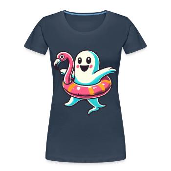 Été Halloween Drôle Mode de vie Rétro Vintage - T-shirt bio Premium Femme - bleu marine - Devant - Mia (176cm)
