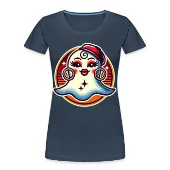 Drôle Glamour Ghoul Flashy Halloween Fille - T-shirt bio Premium Femme - bleu marine - Devant - Mia (176cm)
