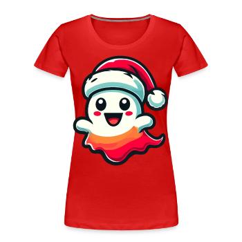 Cute Christmas Ghost Scary - Women's Premium Organic T-Shirt - navy - Front - Mia (176cm)